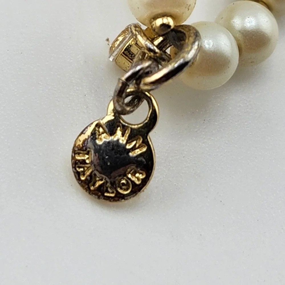 Ann Taylor Faux Pearl Crystal Bead Necklace Costume Jewelry‎ Long Strand